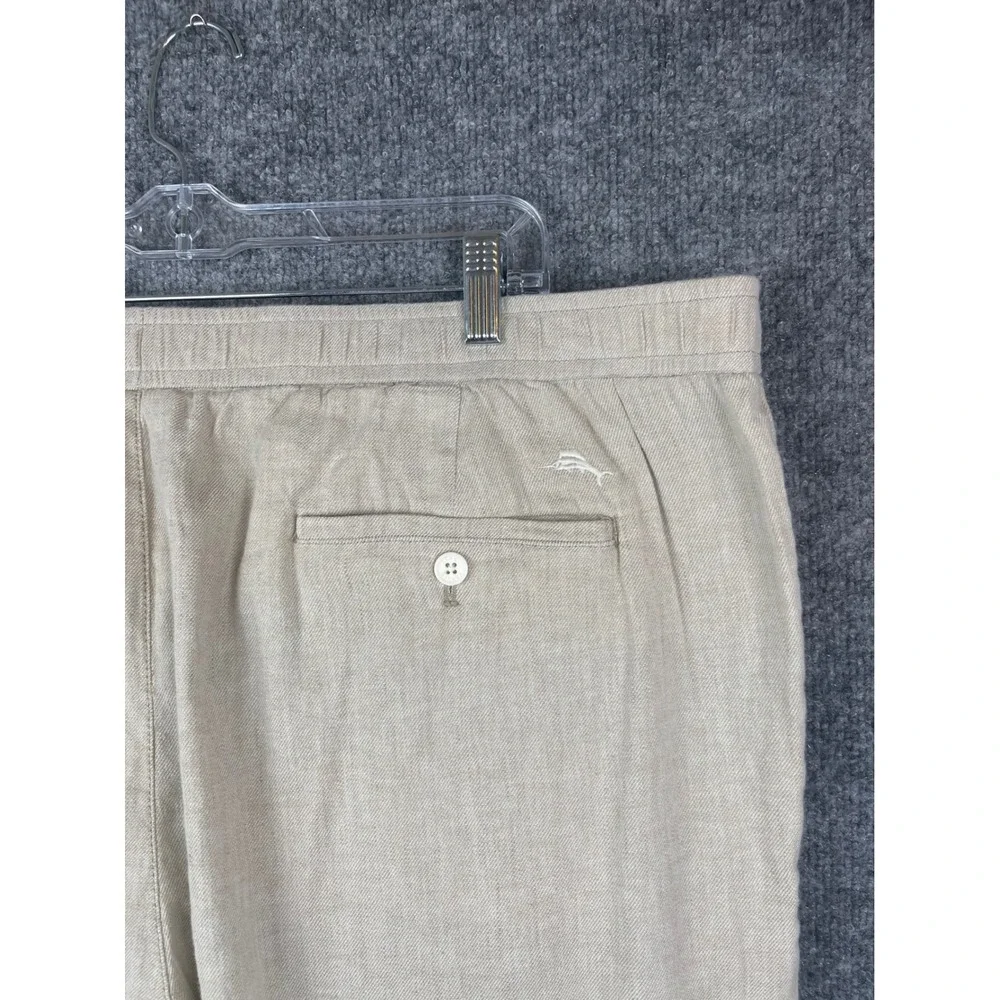 Tommy Bahama Linen Pull on Pant Men's 2XLT Stone Khaki New Beach Coast